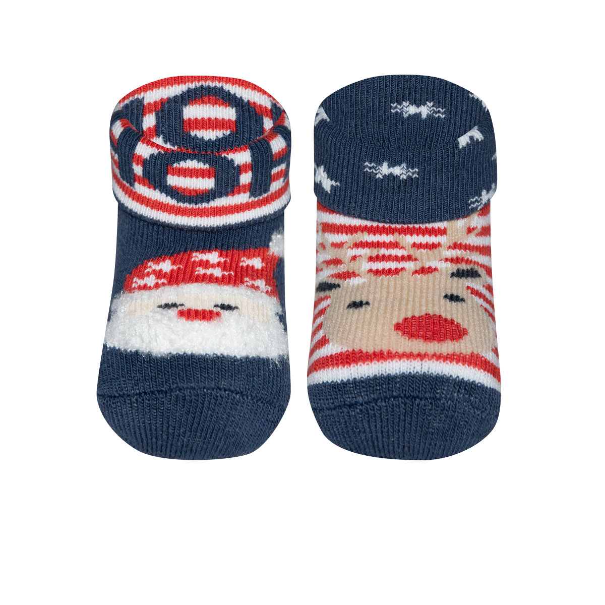 Babysocken 2er Pack Rentier/Weihnachtsmann