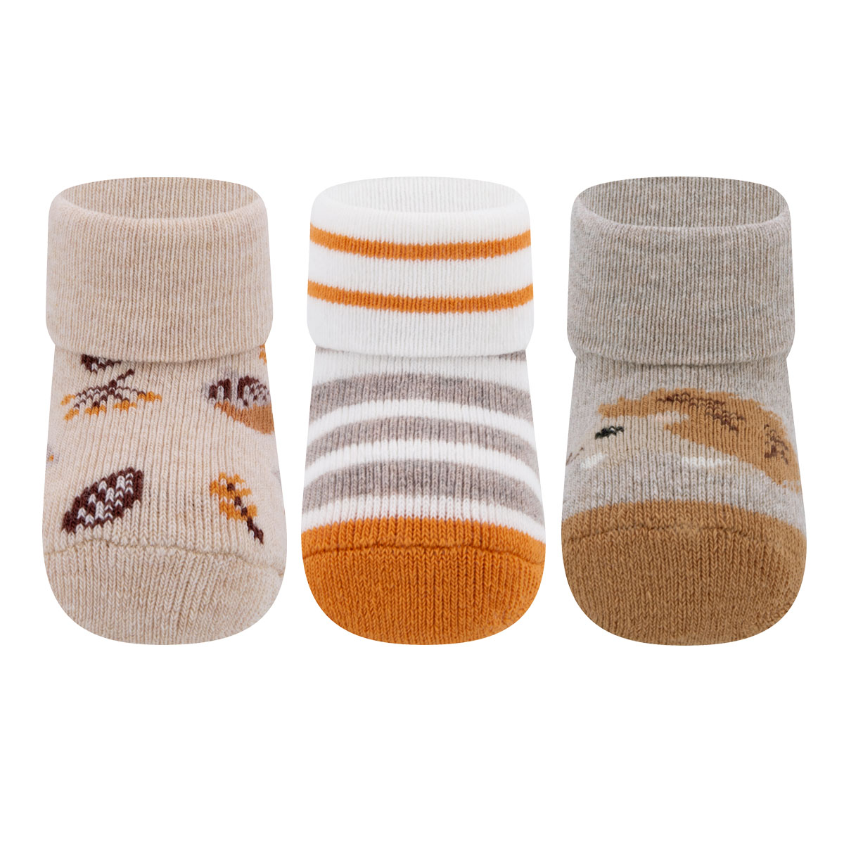 Babysocken 3er Pack Igel/Ringel/Pilze