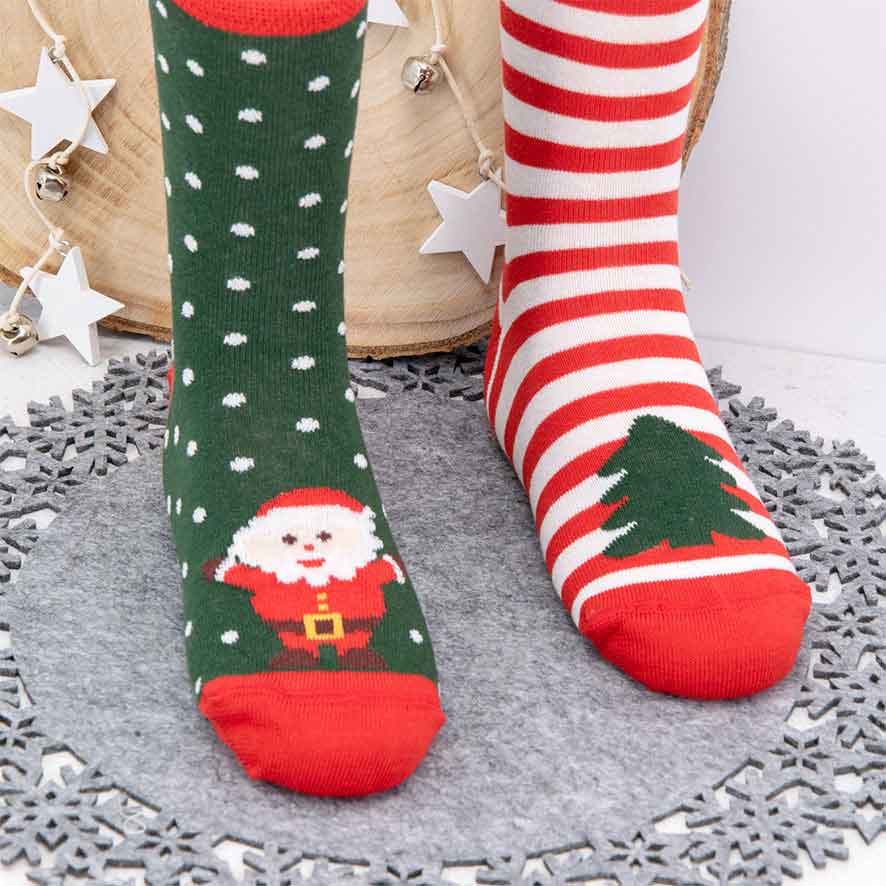 Socken 2er Pack Xmas Weihnachtsmann/Tanne