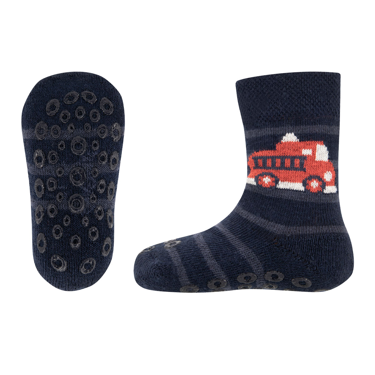 Krabbelsocken Feuerwehrauto