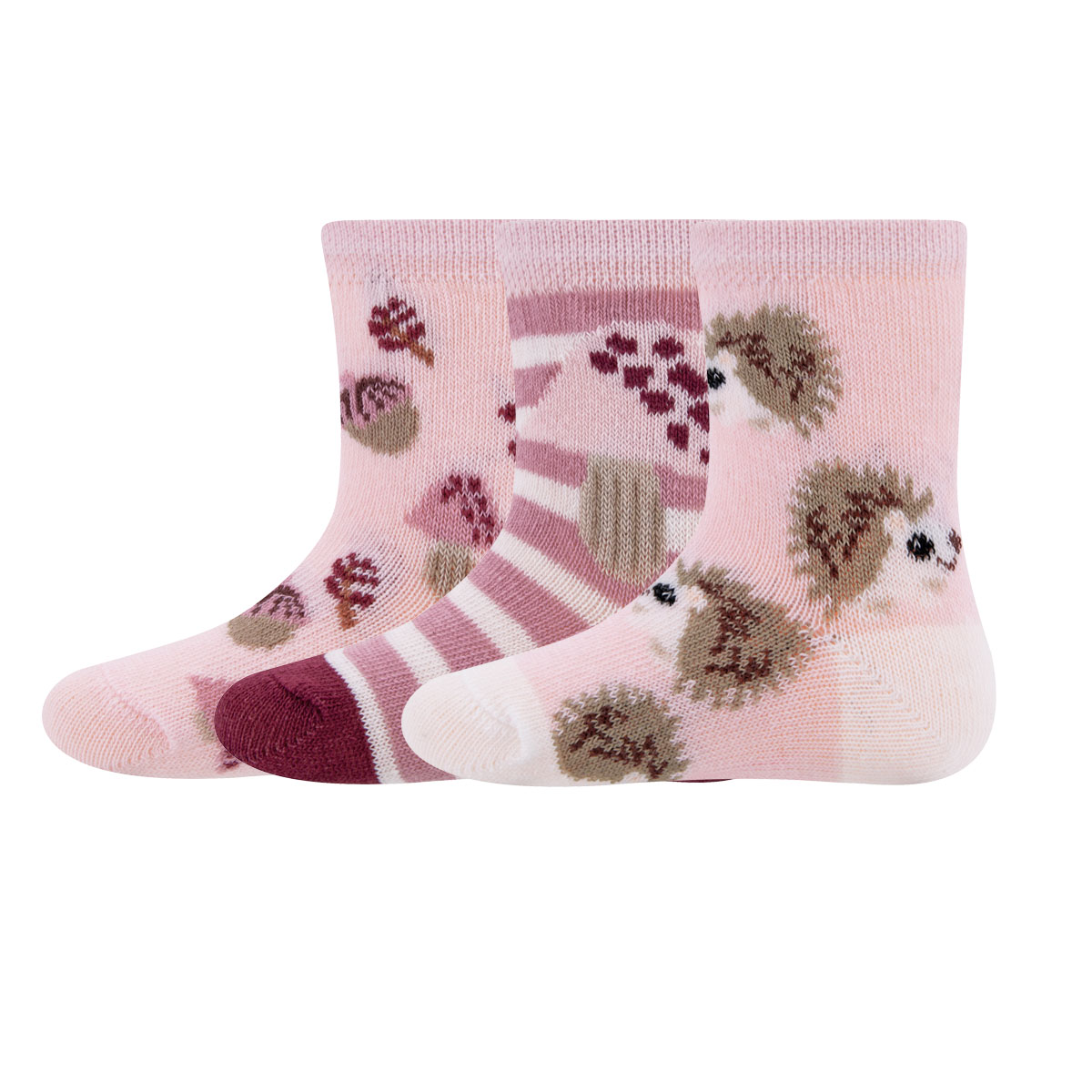 Socken 3er Pack Igel/Pilze