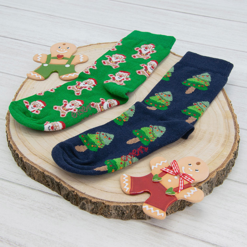 Socken 2er Pack Nikolaus/Tannenbaum