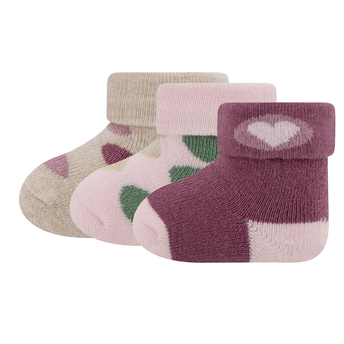 Babysocken 3er Pack Herzen/Punkte