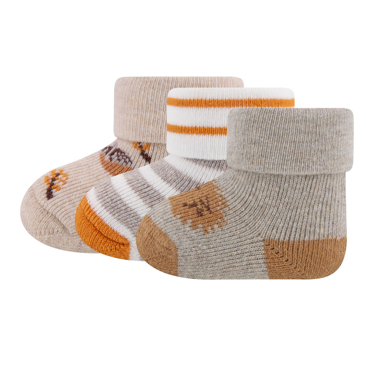 Babysocken 3er Pack Igel/Ringel/Pilze