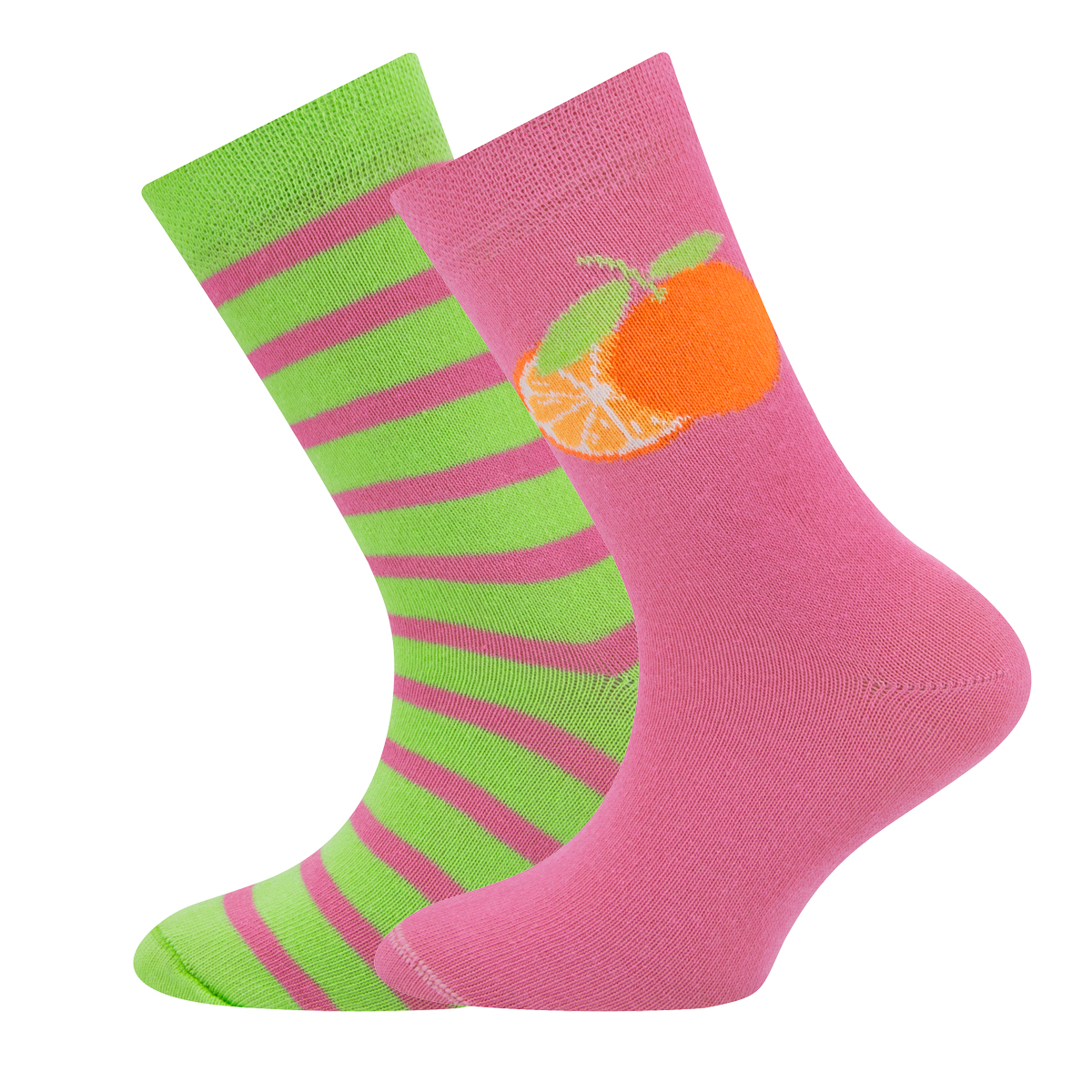 Socken 2er Pack Orangen/Ringel